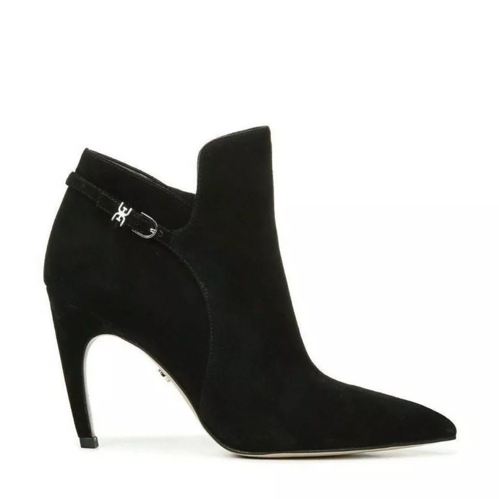 Sam Edelman Fiora Point-Toe Suede Booties | Black | Size 9.5